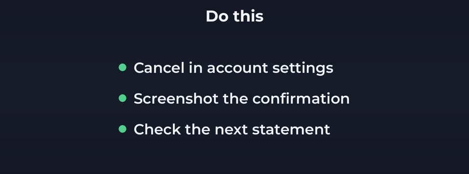 Cancel the right way